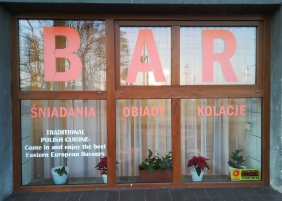 Finestra del bar mleczny Flisak a Cracovia