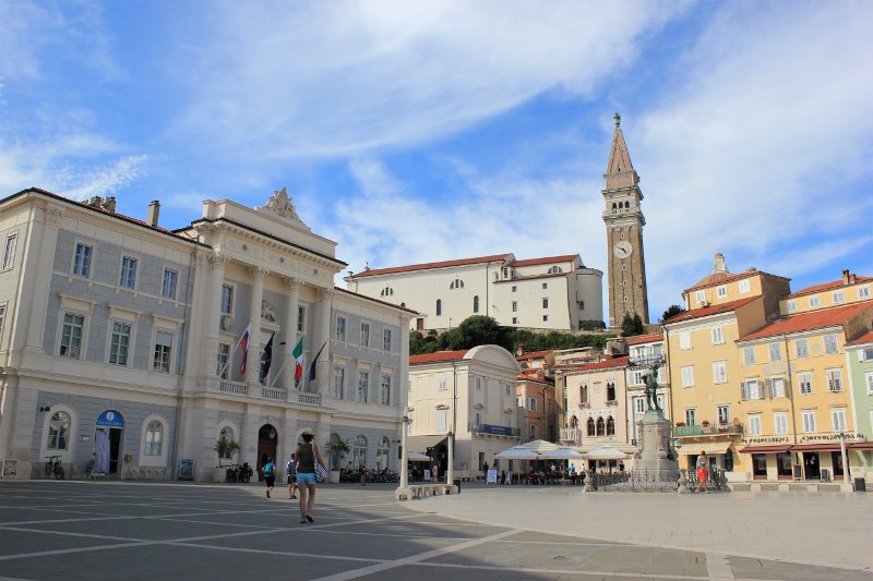 Piazza Giuseppe Tartini a Pirano in Slovenia