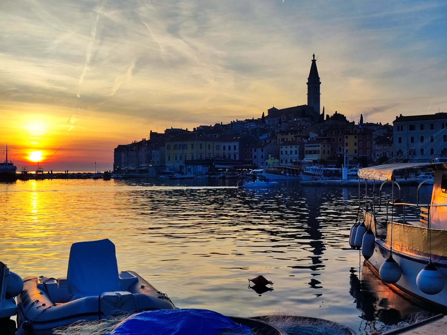 Tramonto a Rovigno in Croazia