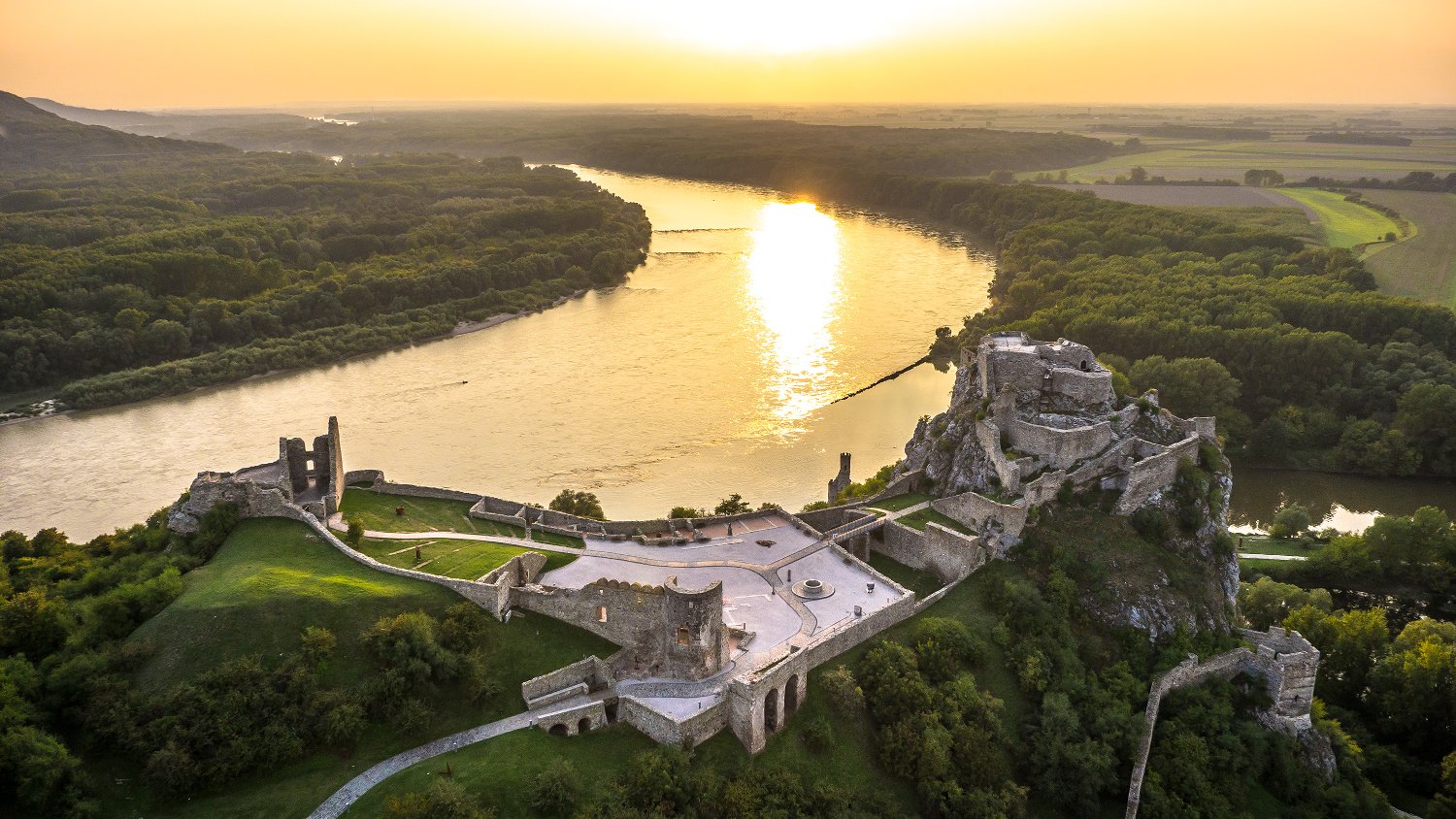 Panorama del Castello di Devín in Slovacchia