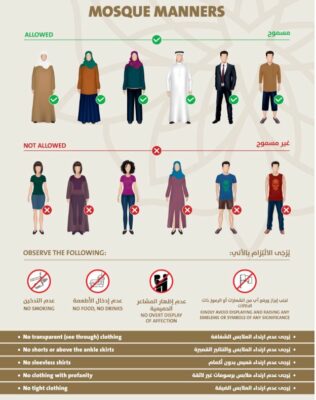 Il dress code della Gran Moschea dello Sceicco Zayed a Abu Dhabi