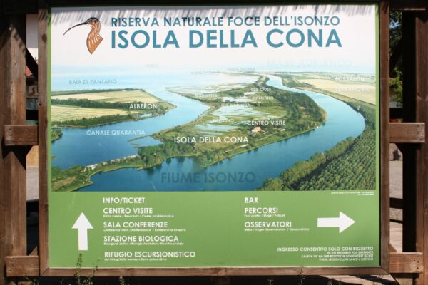 La mappa della Riserva Isola della Cona