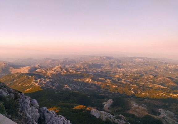 Panorama dal Monte Lovćen in Montenegro